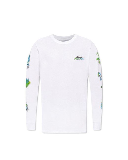 Adidas Originals White T-shirt With Long Sleeves for men
