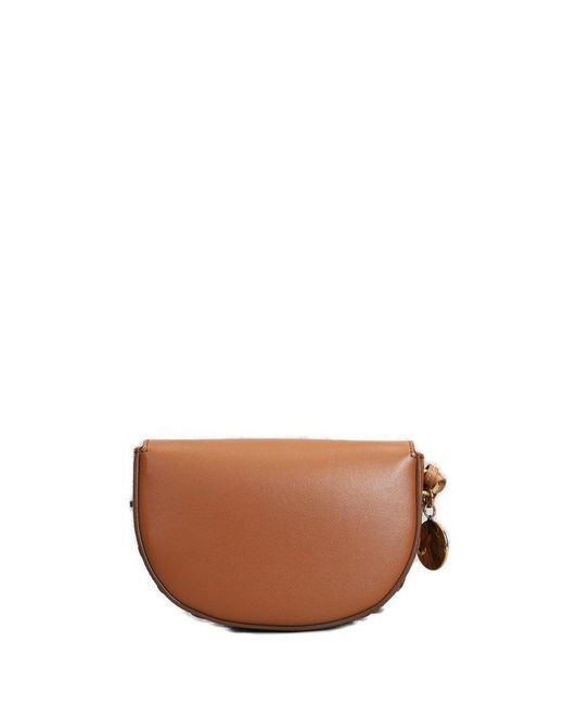 Stella McCartney Brown Frayme Whipstitch Small Shoulder Bag