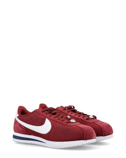 Nike Red Cortez Round-toe Low-top Sneakers