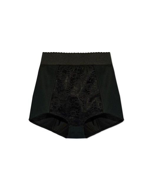 Dolce & Gabbana Black High Waist Jacquard Shorts