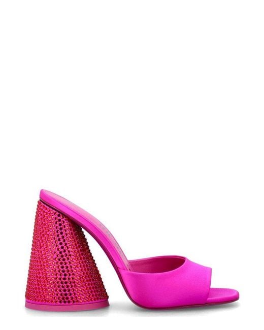 The Attico Pink Luz Chunky Heel Mule