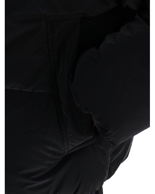 Fila Black Logo Patch Zip Up Puffer Jacket