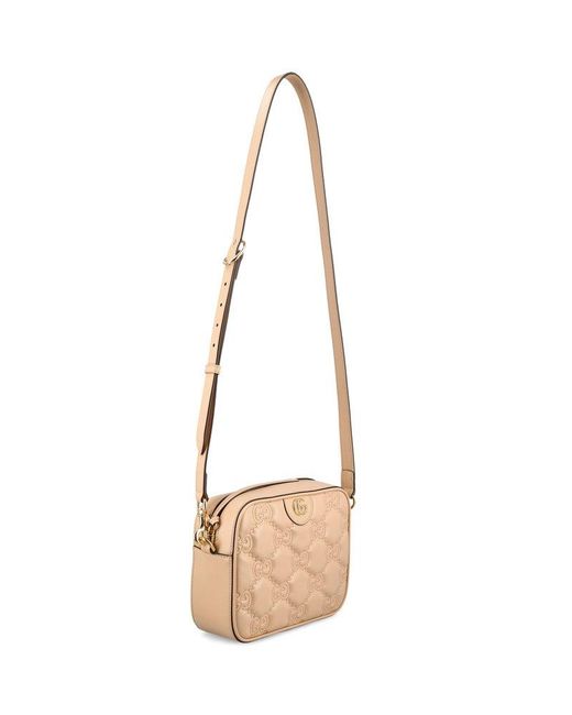 Gucci White GG Quilted Zip-up Crossbody Bag