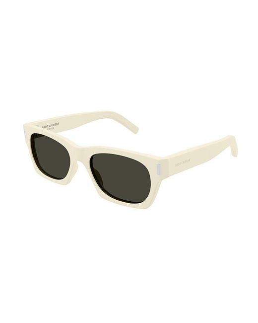 Saint Laurent White Sl 402 Rectangular Frame Sunglasses
