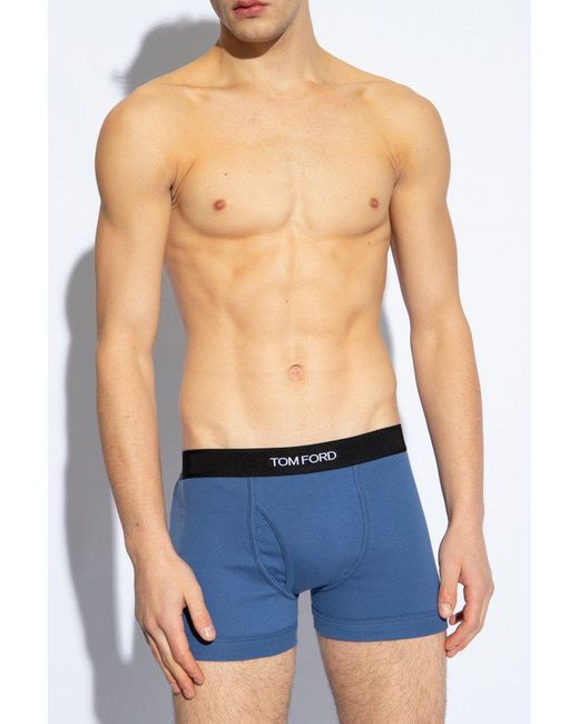 Tom Ford Blue Cotton Boxers, for men