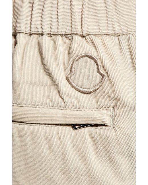 Moncler White Corduroy Trousers, for men