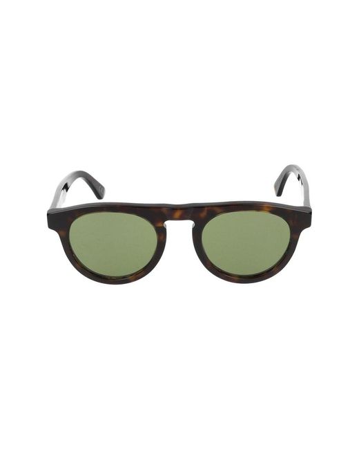 Retrosuperfuture Green Round Frame Sunglasses