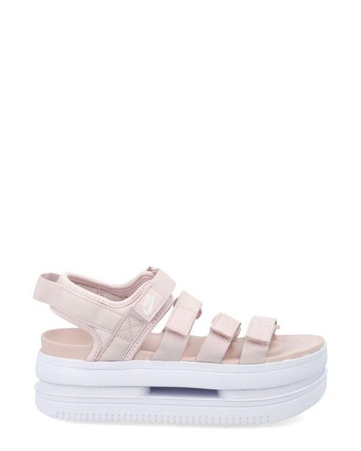 Nike Pink Icon Classic Logo-printed Sandals