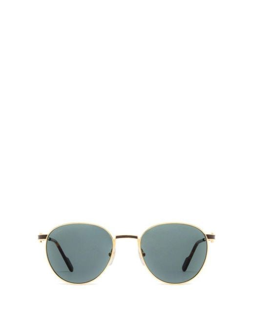 Cartier Green Round Frame Sunglasses for men