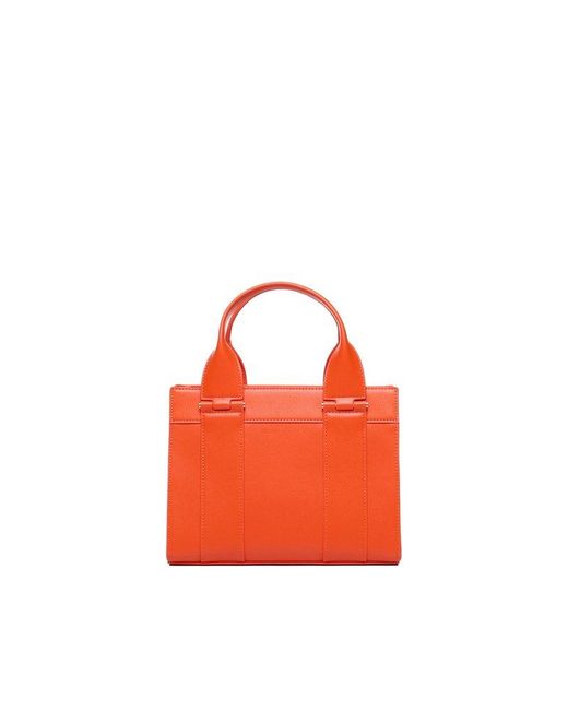 Love Moschino Orange Logo Embroidered Mini Tote Bag