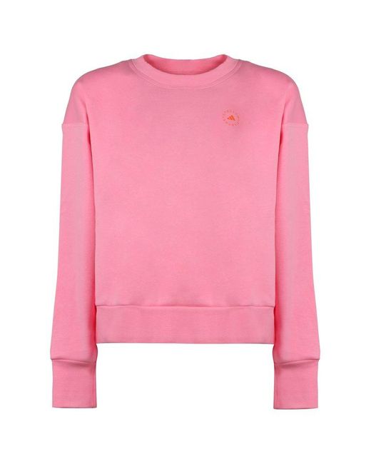Adidas By Stella McCartney Pink Logo Printed Crewneck Sweater