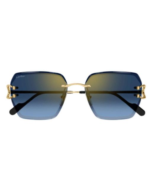 Cartier Blue Square Frame Sunglasses
