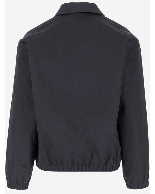 Maison Kitsuné Blue Cotton Zipped Jacket for men