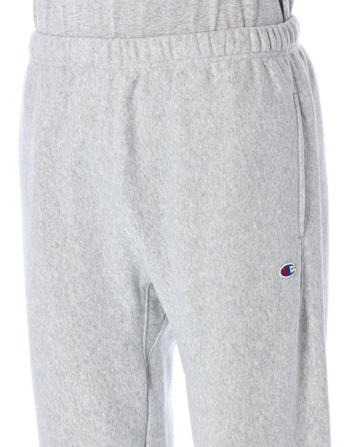 Champion Gray Reverse Weave Fleece Tapered-Leg Track Pants for men