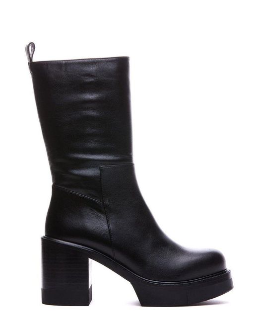 Paloma Barceló Black Jess Round-toe Side-zip Boots