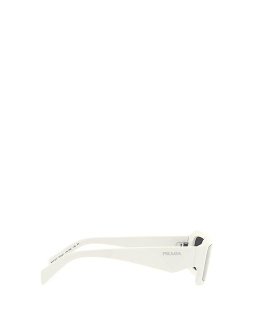 Prada White Rectangle-frame Sunglasses for men