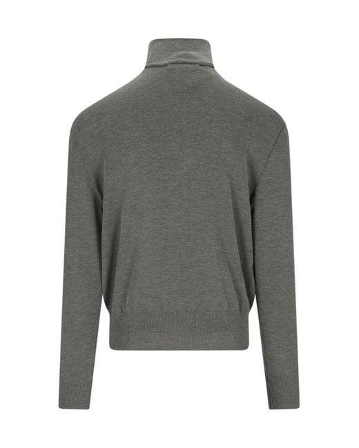 Lemaire Convertible Collar Cardigan Sweater in Gray for Men Lemaire Convertible Collar Cardigan Sweater in Gray for Men