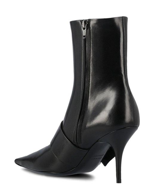 Balenciaga Knife Belted Boots in Black | Lyst
