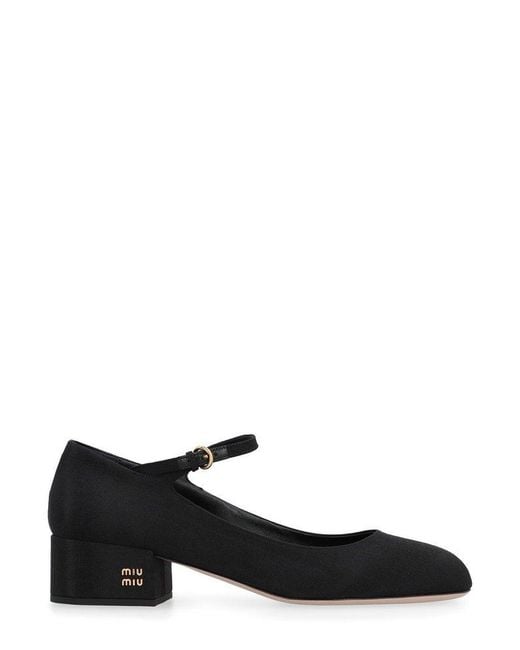 Miu Miu White Logo-Lettering Pumps
