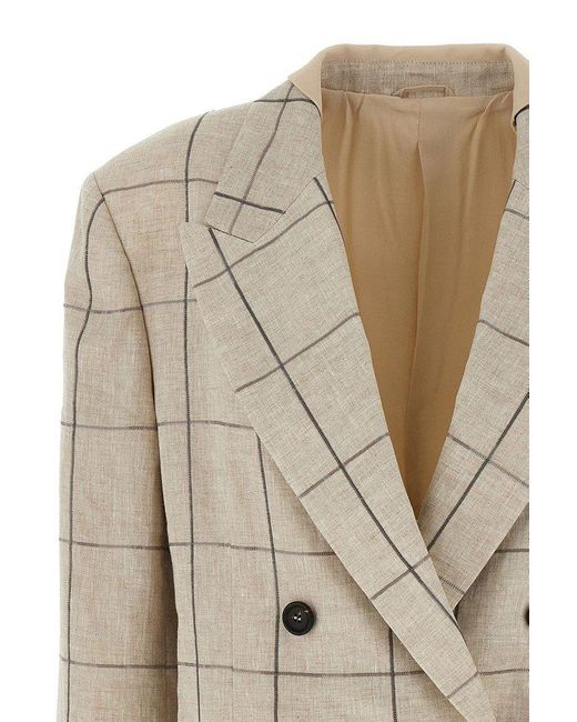 Brunello Cucinelli Natural Embroidery Blazer