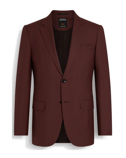 Zegna Brown Single-Breasted Oasi Jacket for men
