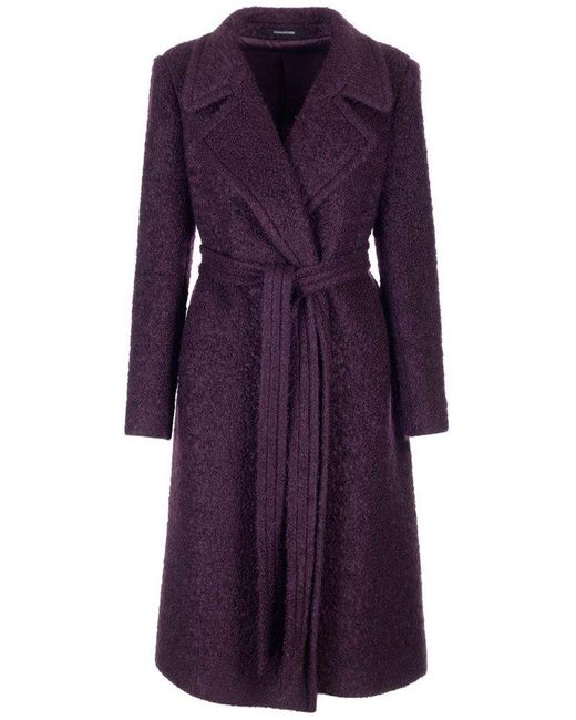 Tagliatore Purple Molly Belted-waist Coat