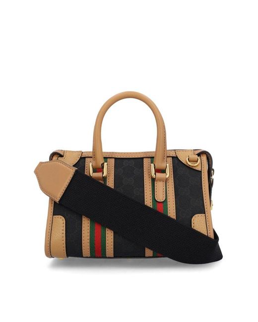 Gucci Black GG Logo Plaque Mini Top Handle Bag