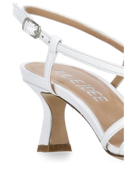 Julie Dee White Strappy Slingback Sandals