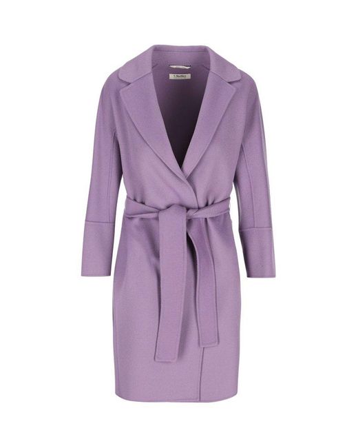 Max Mara Purple Single Breasted Coat