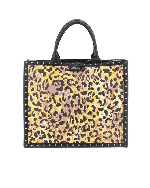 Just Cavalli Natural Leopard Print Tote Bag