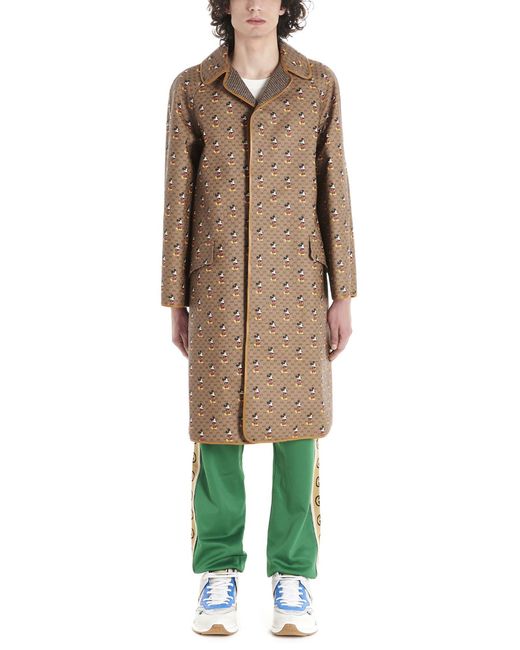 Gucci Natural Mickey Mouse Gg Supreme Canvas Coat for men