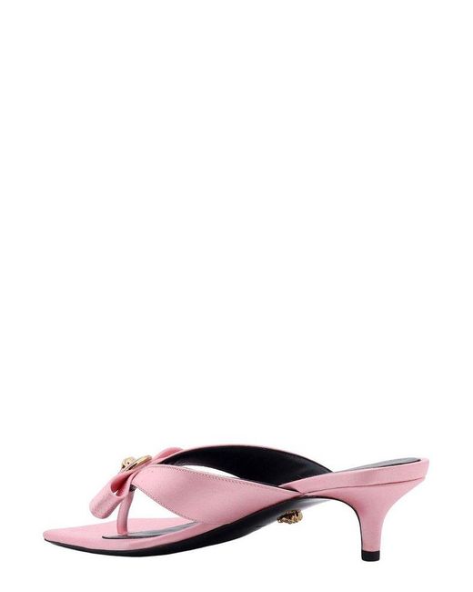 Versace Pink Bow Detailed Heeled Sandals
