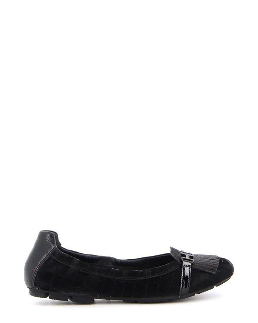 Hogan Rubber Slip-on Logo Detailed Ballerine Shoes in Black | Lyst