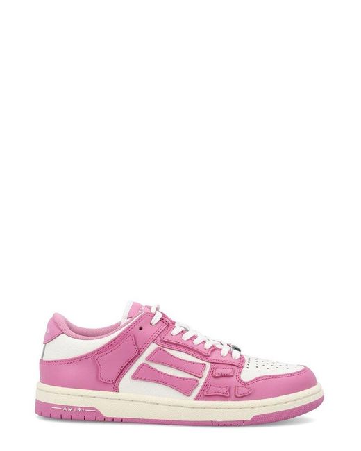 Amiri Pink Skel Lace-up Sneakers