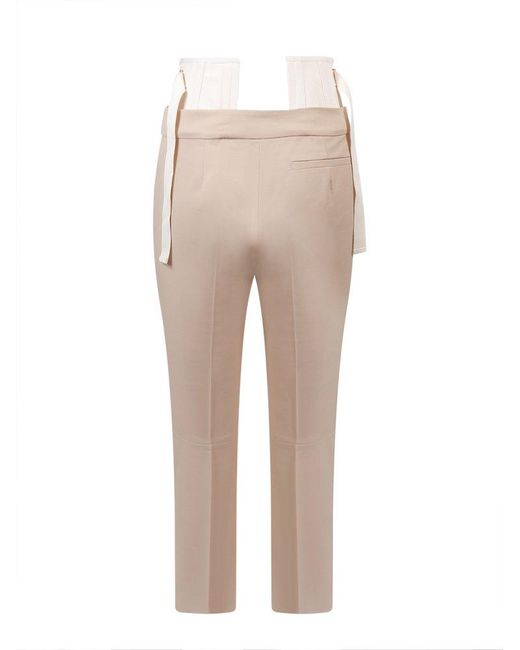 Natural Slacks and Chinos Capri and cropped trousers Sportmax Cotton Murano Corset Waist Pants in Beige Womens Clothing Trousers 