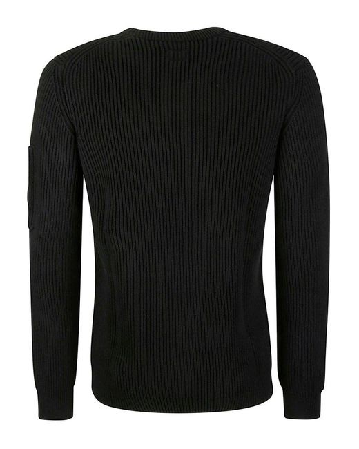 C.P. Company Lens Detailed Crewneck Jumper in Black for Men Lyst