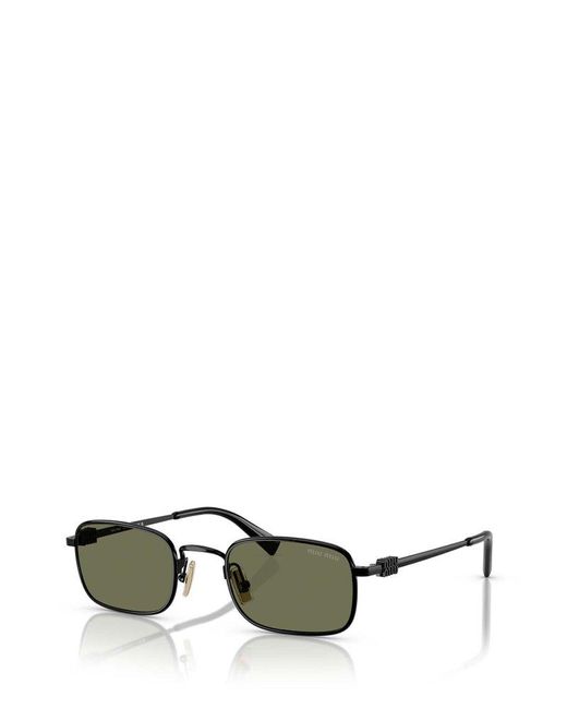 Miu Miu Green Square-Frame Sunglasses