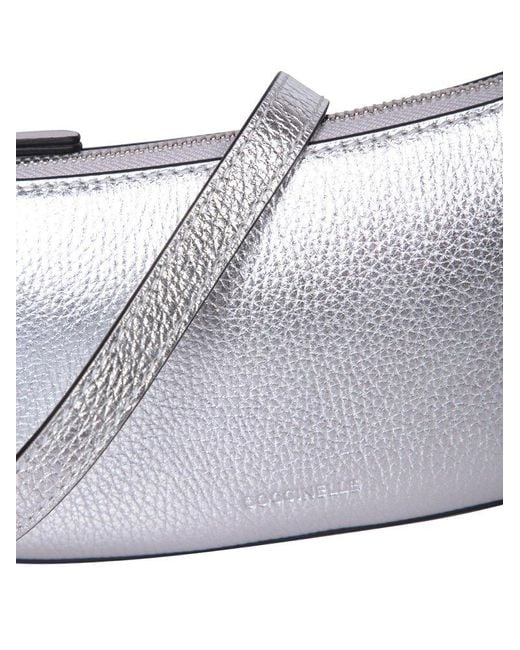 Coccinelle Metallic Logo Stamp Zipped Shoulder Bag