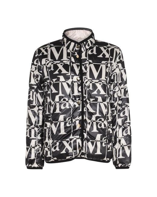Max Mara The Cube All-over Logo Printed Jacket in Black | Lyst