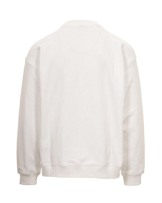 DIESEL White S-nlabel-l1 Logo Patch Sweatshirt for men