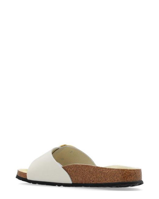 Birkenstock White Arizona Big Buckle Slides
