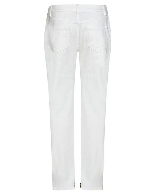 Tom Ford White Zip-detailed Tapered Jeans