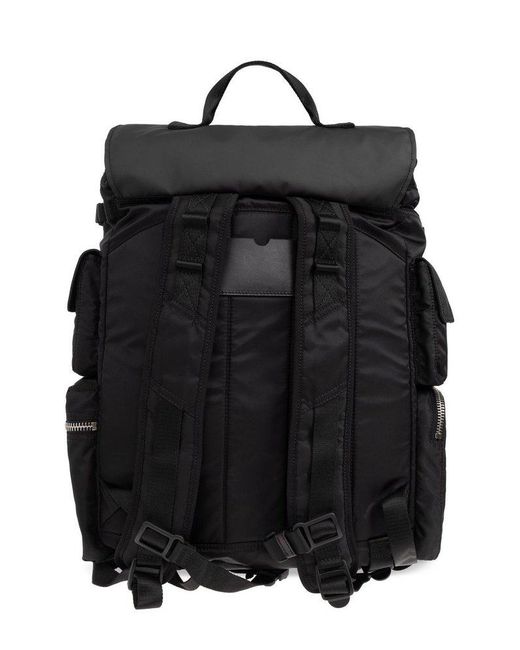 Moschino Black Logo Patch Backpack for men