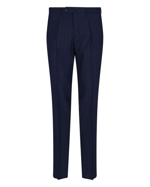 Caruso Blue Double-breasted Pinstripe Suit for men