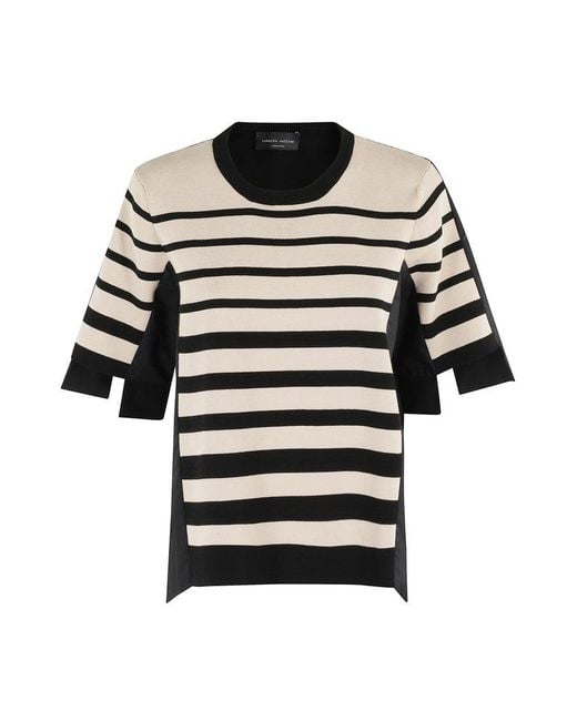Roberto Collina Black Striped Knitted Top