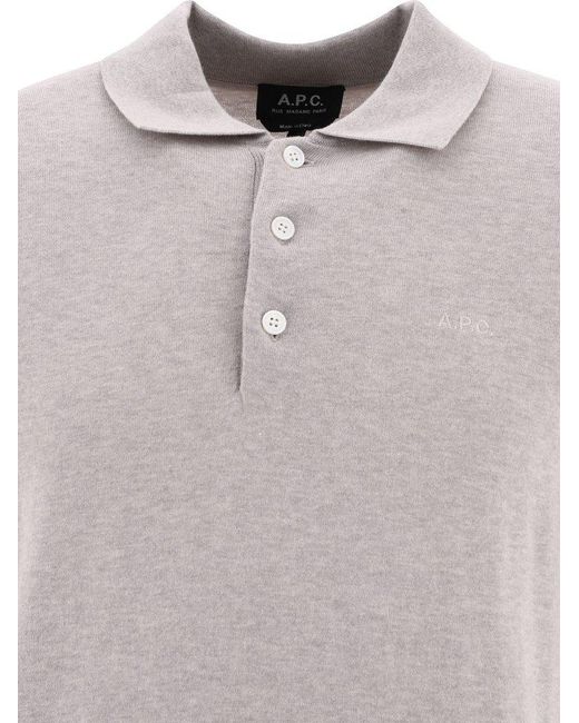 A.P.C. Gray "gregory" Polo Shirt for men