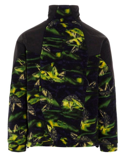 Adidas Originals Multicolor Big Trefoil Printed Polar Fleece Track Jacket for men
