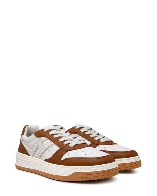 Hogan Brown H630 Two-tone Lace-up Sneakers for men