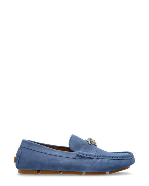 Versace Blue Medusa-Motif Loafers for men
