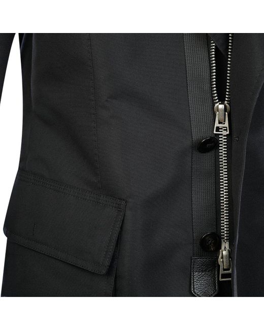 Tom Ford Black Zip-up Long-sleeved Blazer for men